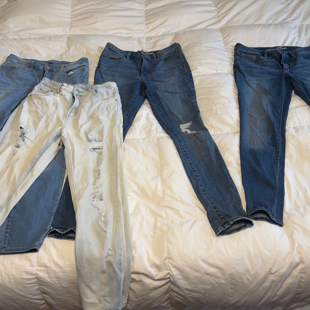 Universal Thread Wild Fable Women’s Skinny Mom Jeans -Mixed Blue Washes lot sz 8